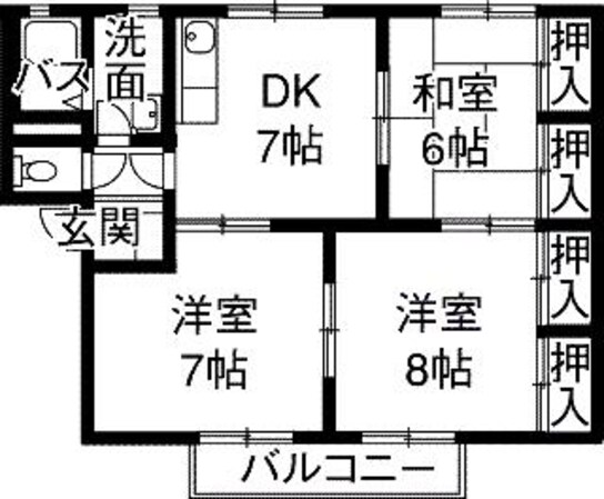 リバーサイドヒルズ　Cの物件間取画像